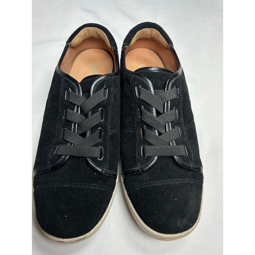Vionic Shoes Sunny Jean Womens 7M Black Suede Casual Slip On Comfort Sneakers
